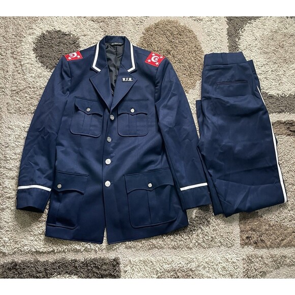 Fruit Of Islam FOI Nation Of Islam Blue Uniform Mens Suit Paints Jacket 42L - Picture 1 of 11